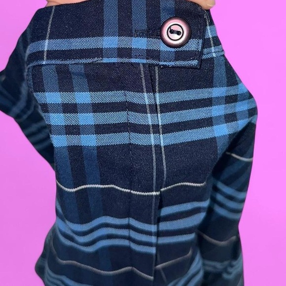 Handmade Blue and black plaid mini skirt school girl - Picture 2 of 3